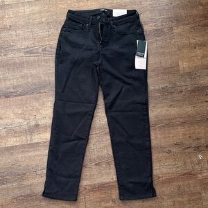 NWT NYDJ Slim Straight Ankle Jeans Black Sz 0 Short